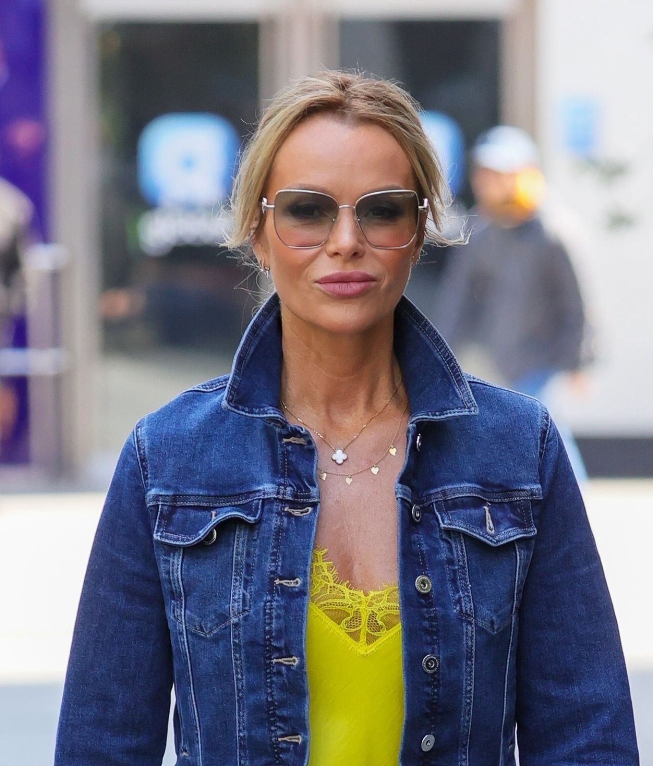 AMANDA HOLDEN STUNS IN YELLOW SATIN ENSEMBLE IN LONDON10